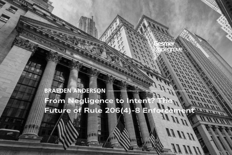 From Negligence to Intent? The Future of Rule 206(4)-8 Enforcement